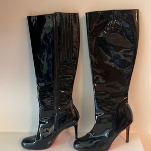 Christian Louboutin patent leather boots. 8.5 US/38.5 EUR.  A STEAL!